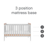 Tutti Bambini Rio Cot Bed with Cot Top Changer & Mattress - Dove Grey & Honey Oak