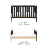 Tutti Bambini Rio Cot Bed with Cot Top Changer & Mattress - Honey Oak & Slate Grey