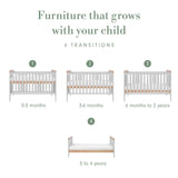 Tutti Bambini Rio Cot Bed with Cot Top Changer & Mattress - Dove Grey & Honey Oak