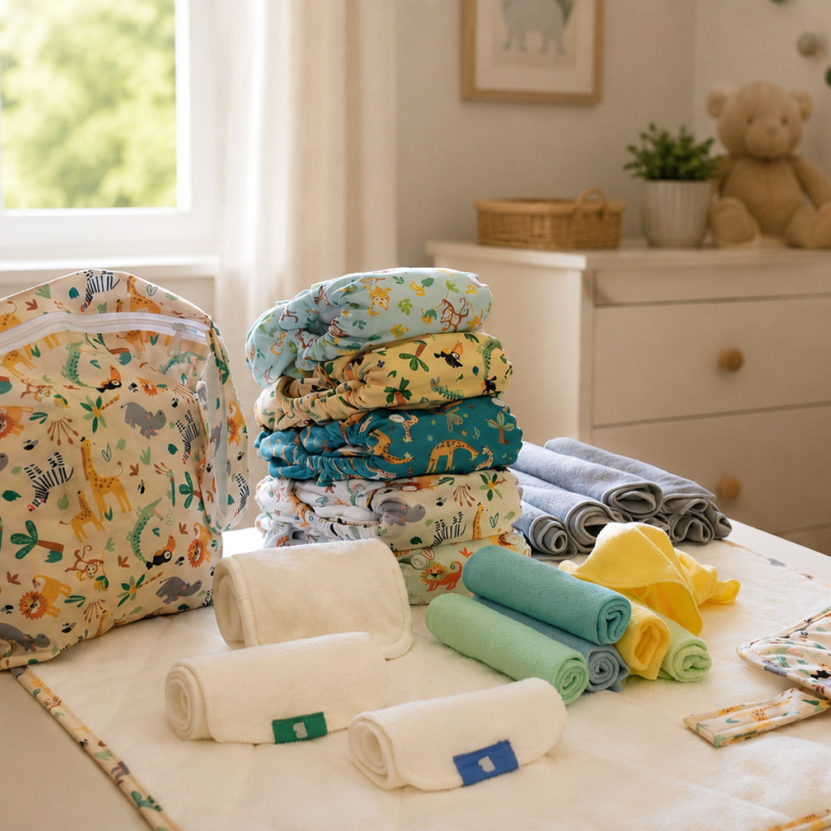 The Everything Reusable Nappy Bundle in Pastels