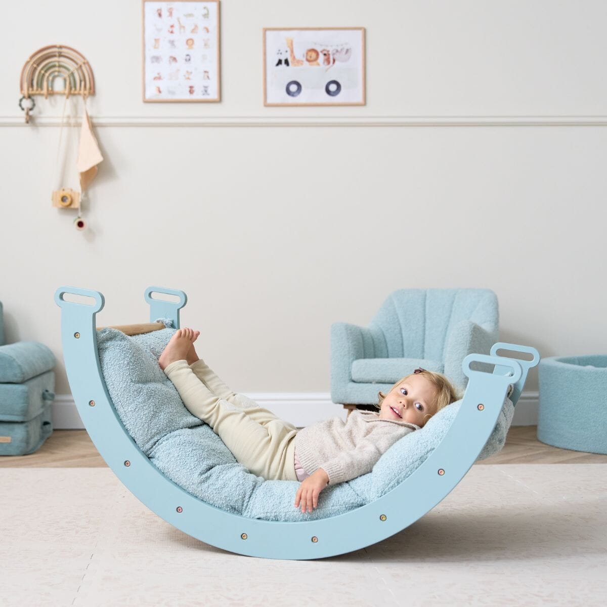 Tutti Bambini Scala Montessori Pikler Play Arch & Cushion - Ocean Stone