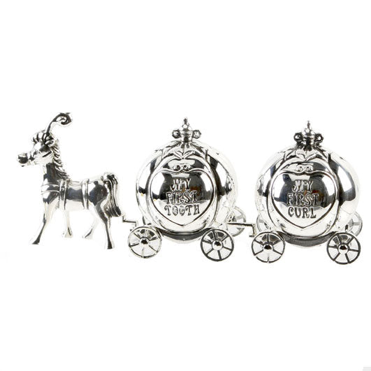 Silver Plated Cinderella Carriage Tooth & Curl Set
