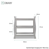 Obaby Stamford Space Saver Sleigh 2 Piece Room Set - Warm Grey