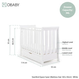 Obaby Stamford Space Saver Sleigh 2 Piece Room Set - White
