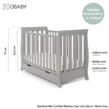 Obaby Stamford Mini Sleigh 2 Piece Room Set - Warm Grey