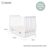 Obaby Stamford Mini Sleigh Cot Bed - White