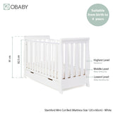 Obaby Stamford Mini Sleigh Cot Bed - White