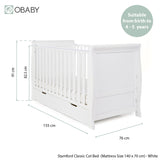 Obaby Stamford Classic Sleigh 2 Piece Room Set - White