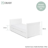 Obaby Stamford Classic Sleigh Cot Bed - White