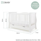 Obaby Stamford Luxe Sleigh Cot Bed - White