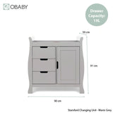 Obaby Stamford Mini Sleigh 2 Piece Room Set - Warm Grey