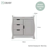 Obaby Stamford Classic Sleigh 2 Piece Room Set - Warm Grey