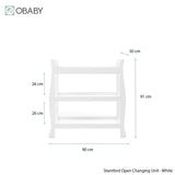 Obaby Stamford Space Saver Sleigh 2 Piece Room Set - White