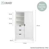 Obaby Stamford Mini Sleigh 3 Piece Room Set - White