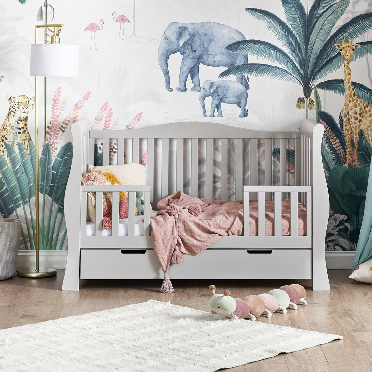 Obaby Stamford Luxe Sleigh 3 Piece Room Set - Warm Grey