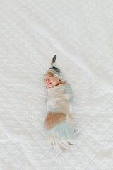 Copper Pearl Knitted Swaddle Blanket Picasso