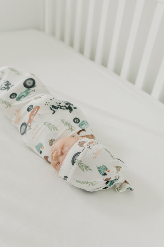 Copper Pearl Knitted Swaddle Blanket Jo