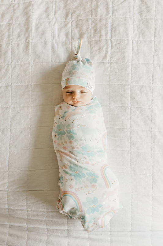 Copper Pearl Top Knot Hat Whimsy 0-4m