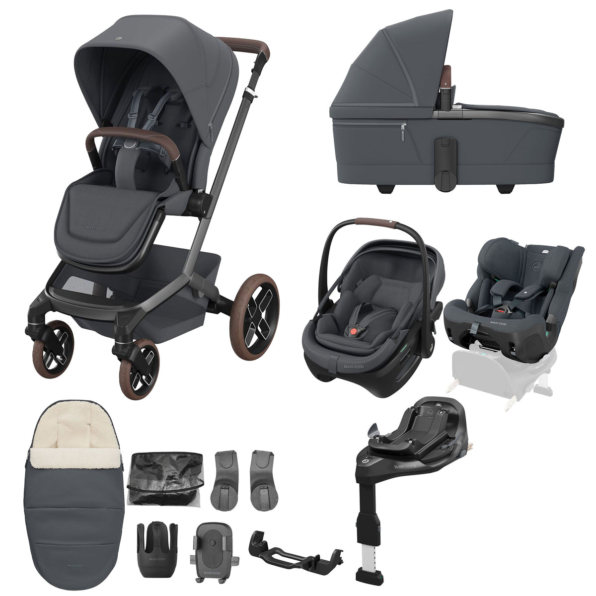 Maxi-Cosi Fame 10 Piece Ultimate Travel System - Moon Graphite