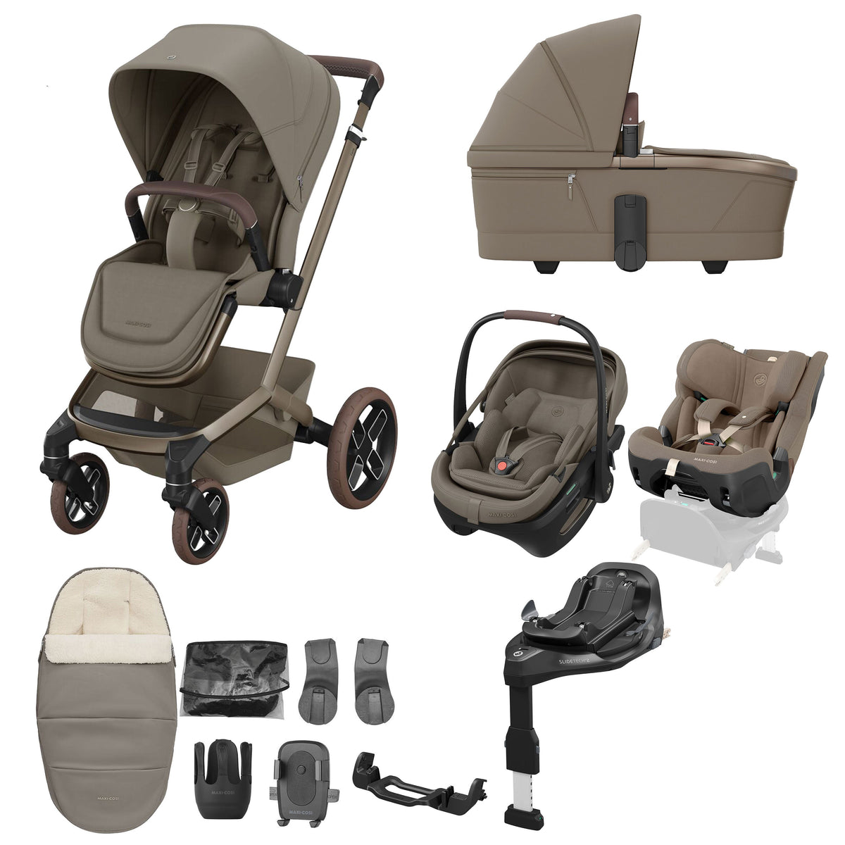 Maxi-Cosi Fame 10 Piece Ultimate Travel System - Oak Truffle