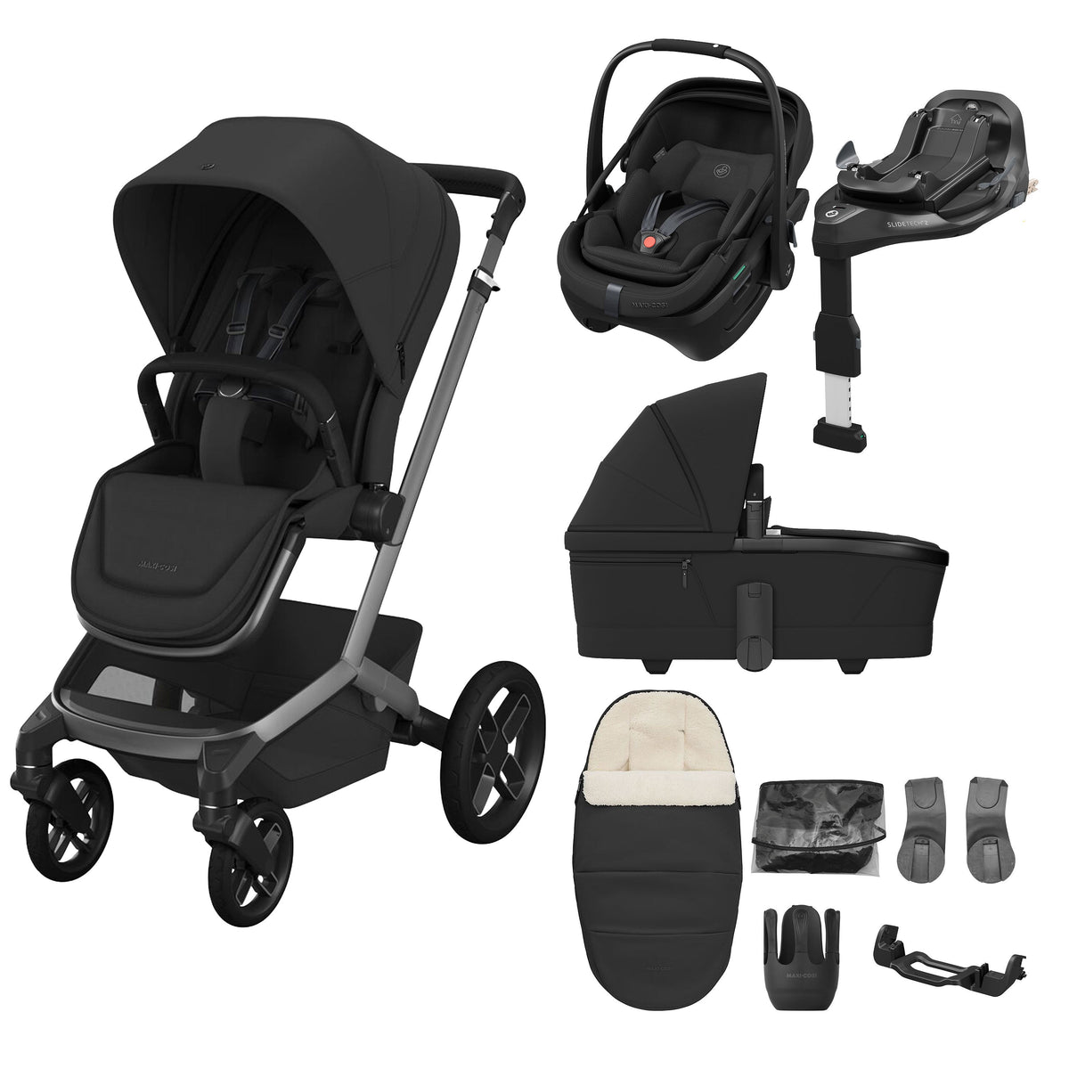 Maxi-Cosi Fame 8 Piece Ultimate Travel System - Onyx Black