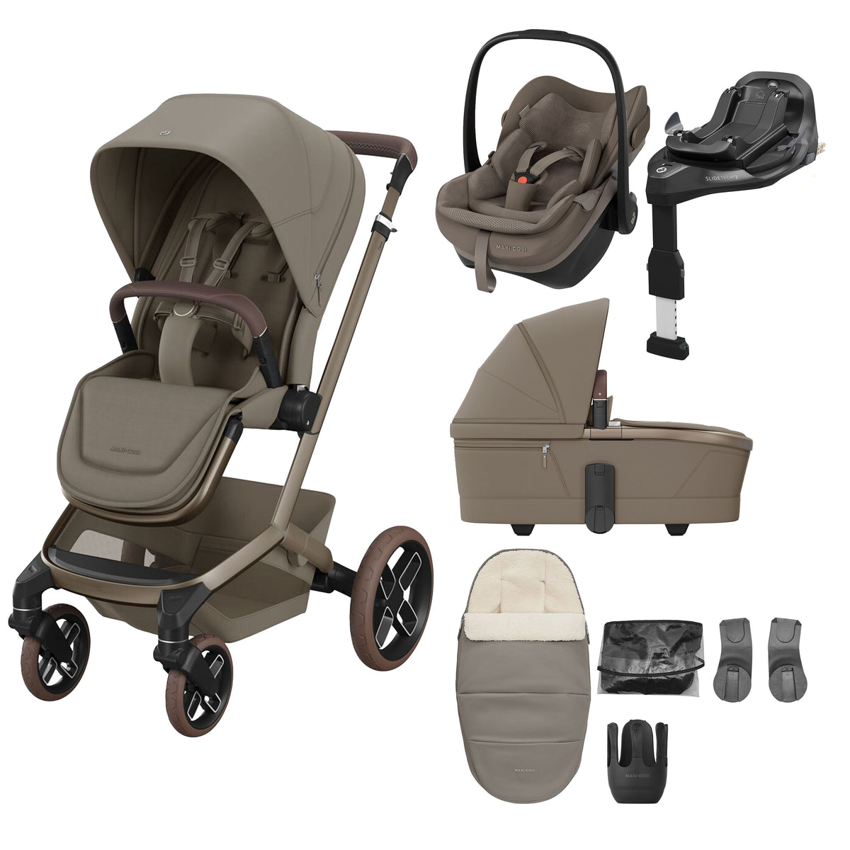 Maxi-Cosi Fame 8 Piece Premium Travel System - Oak Truffle