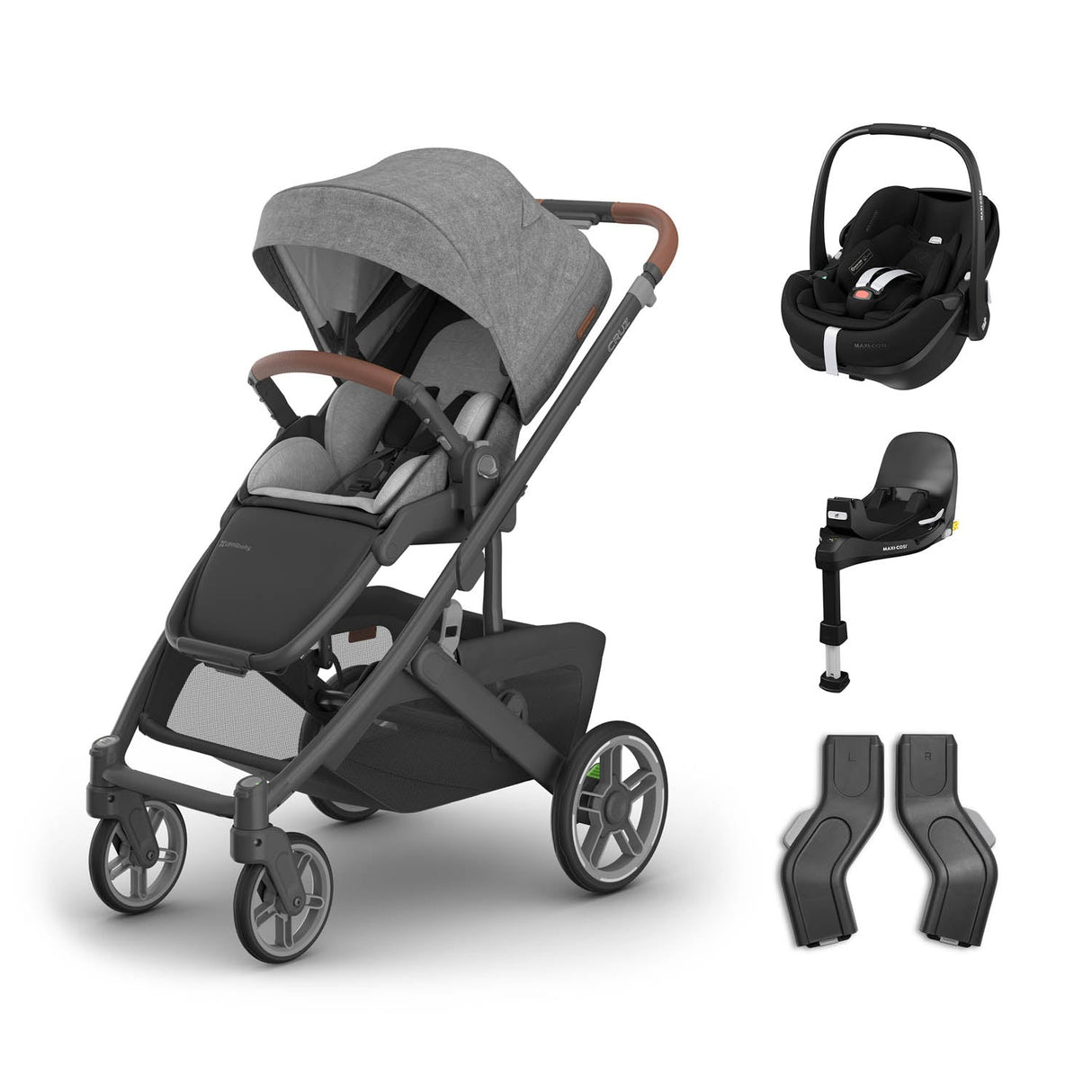 UPPAbaby Cruz V3 Pushchair + Maxi-Cosi Pebble 360 Pro2 & Base - Greyson