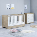 Babymore Veni 2 Piece Room Set with Drawer - Oak White
