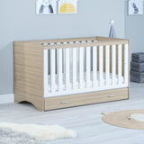 Babymore Veni 2 Piece Room Set with Drawer - Oak White