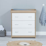 Babymore Veni 2 Piece Room Set with Drawer - Oak White