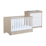 Babymore Veni 2 Piece Room Set with Drawer - Oak White