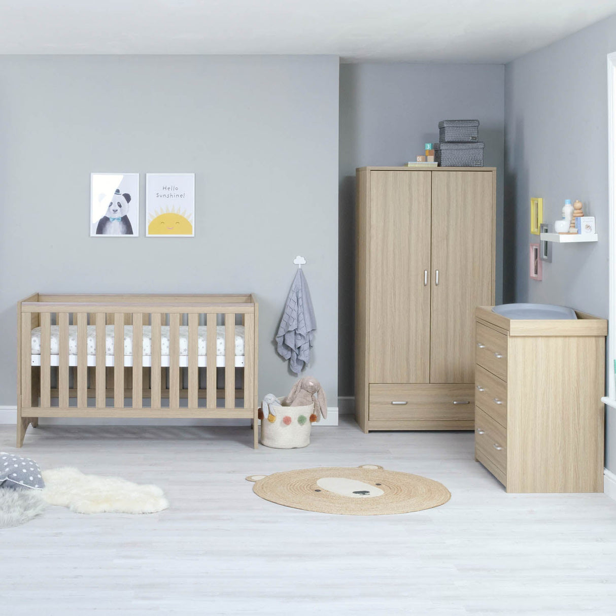 Babymore Veni 3 Piece Room Set - Oak