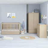 Babymore Veni 3 Piece Room Set with Drawer - Oak