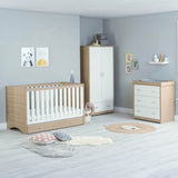 Babymore Veni 3 Piece Room Sets with Drawer - Oak White