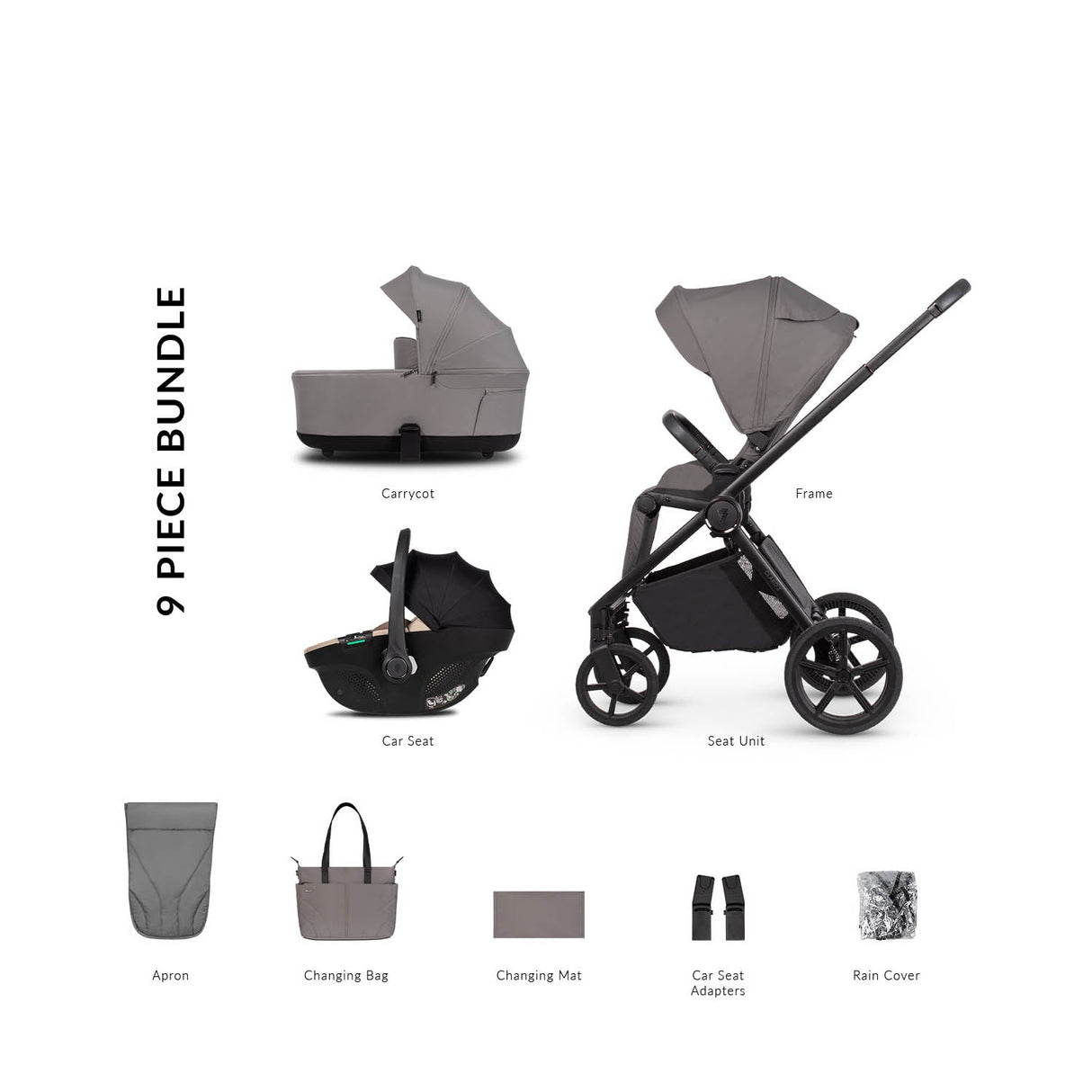 Venicci Claro 2 Comfort 3in1 Tiago Bundle - Fog