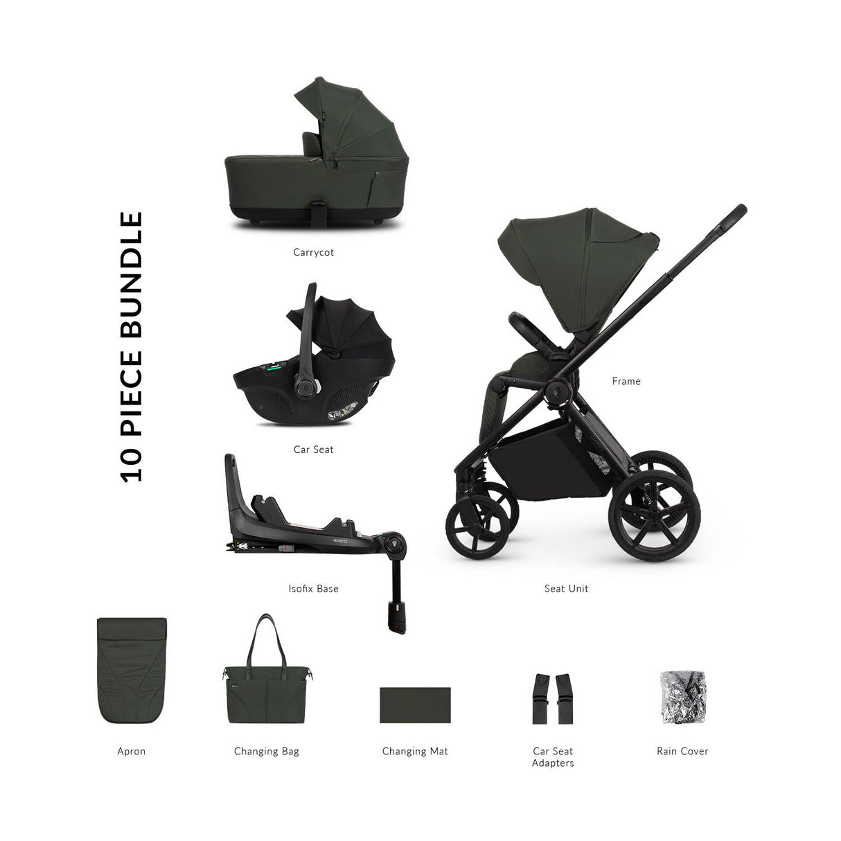 Venicci Claro 2 Luxury 4in1 Tiago Bundle - Forest
