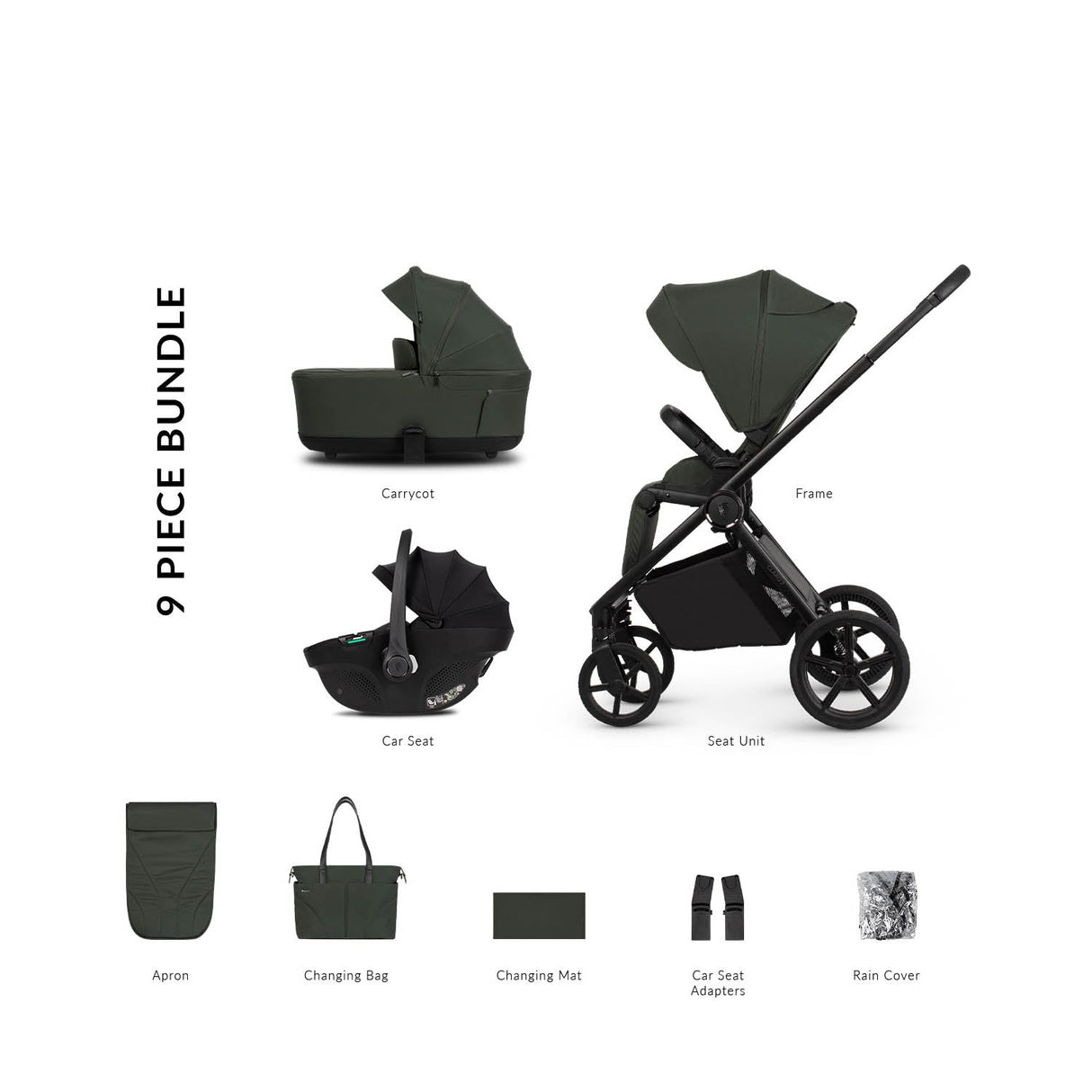 Venicci Claro 2 Comfort 3in1 Tiago Bundle - Forest