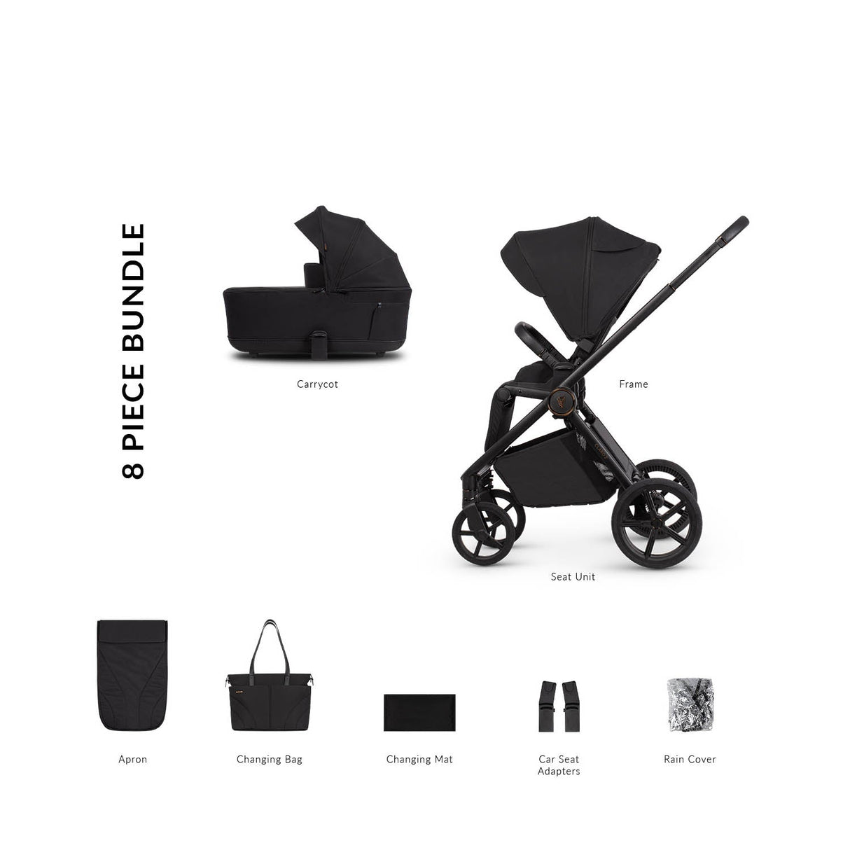 Venicci Claro 2 Essential 2in1 Bundle - Noir