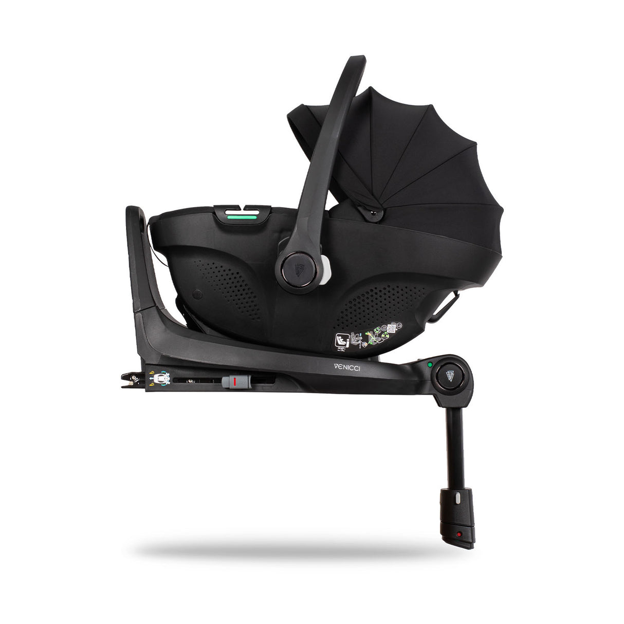 Venicci Tiago i-Size Car Seat & 360 Isofix Base - Black