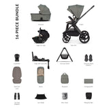 Venicci Upline 3 Luxury 4in1 Plus Tiago Car Seat & 360 Base Bundle - Aloe