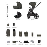 Venicci x Hunter Upline 3 Comfort 3in1 Tiago 360 Car Seat Bundle - Dark Olive