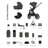 Venicci x Hunter Upline 3 Ultimate 4in1 Plus Tiago Car Seat & 360 Base Bundle - Dark Olive