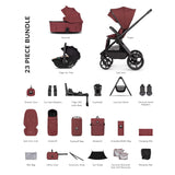 Venicci x Hunter Upline 3 Ultimate 4in1 Plus Tiago Car Seat & 360 Base Bundle - Red