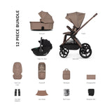 Venicci Upline 3 Comfort 3in1 Tiago Car Seat Bundle - Sand