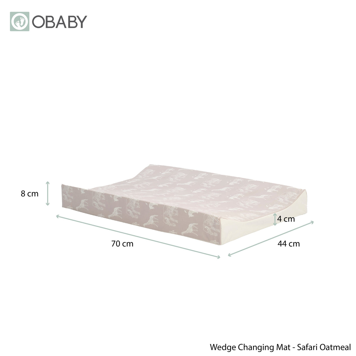 Obaby Wedge Changing Mat - Safari Print - Oatmeal