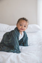 Copper Pearl Knitted Swaddle Blanket Hunter