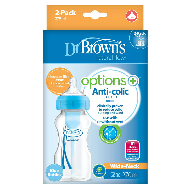 Dr Brown's Options+ Bottle Blue 270ml 2Pk