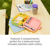 Munchkin Lunch Bento Box With Utensils Pink