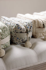 Quilted Washbag - Gingham Beige