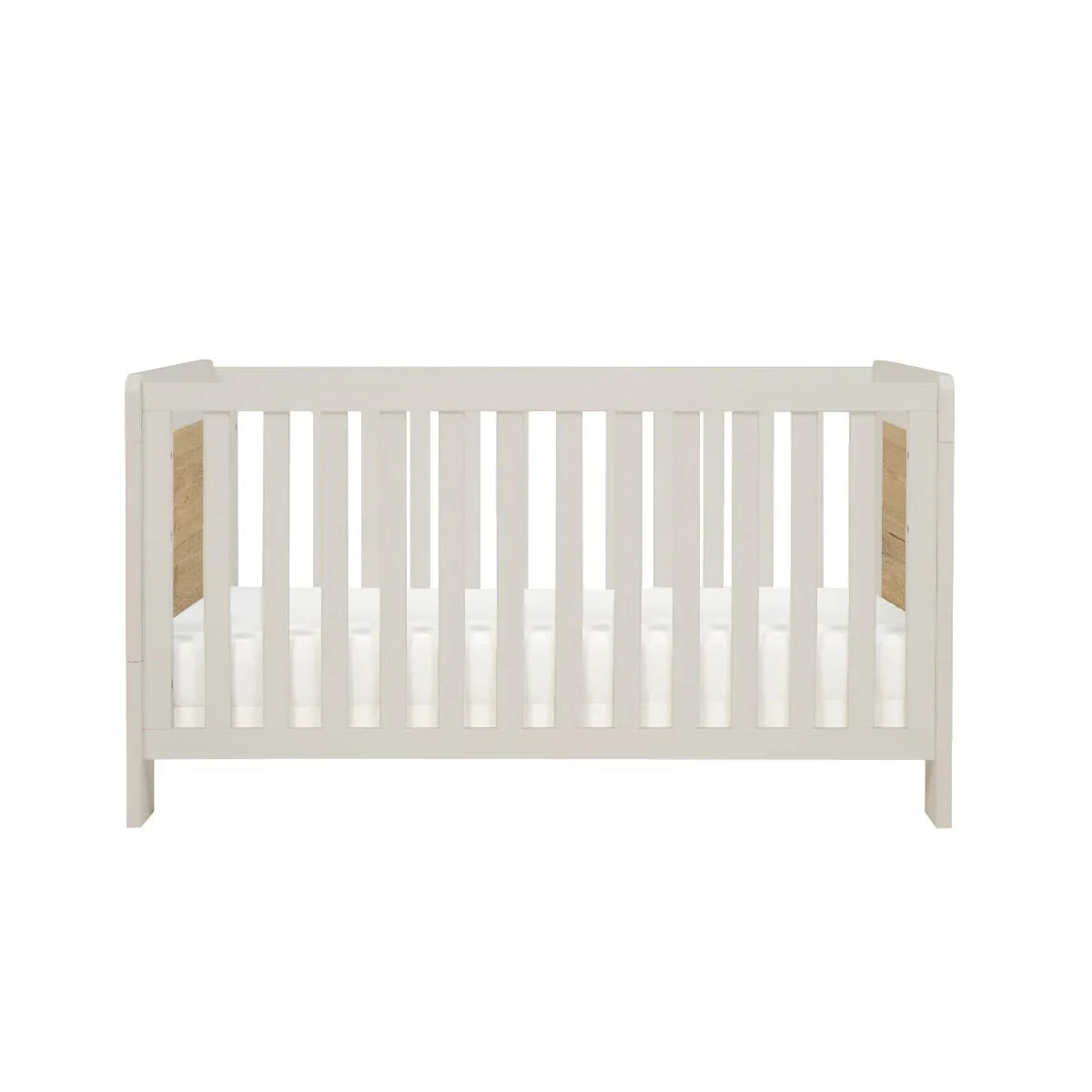 Tutti Bambini Essentials Alba Cot Bed - White Sand / Distressed Oak